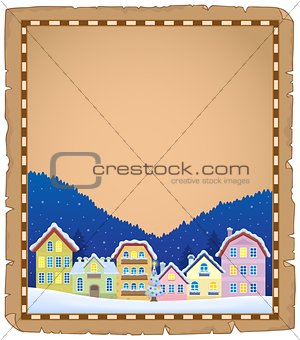 Parchment with Christmas town theme 1