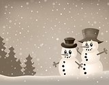 Winter snowmen thematics image 4