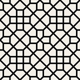 Vector Seamless Black and White Geometric Cross Pattern