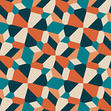 Vector Seamless Geometric Tiling Pattern in Teal and Orange