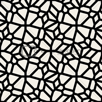 Vector Seamless Black And White Floral Lace Line Tiling Pattern