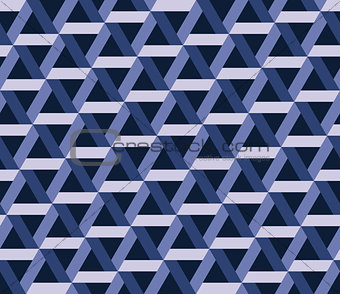 Vector Seamless Black And White Abstract Geometric Interlacing Hexagonal Dark Blue Pattern