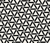 Vector Seamless Black And White Abstract Geometric Interlacing Triangle Lines Pattern