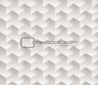 Vector Seamless Black And White Gradient Abstract Geometric Hexagonal Cube Pattern