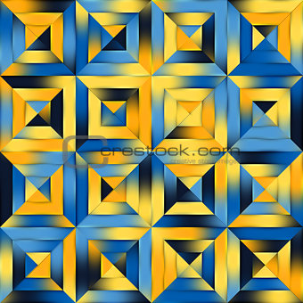 Raster Blue Yellow Gradient Seamless Quilt Square Diagonal Geometric Patchwork