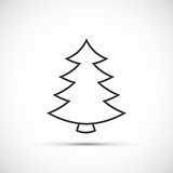 Christmas tree thin line icon