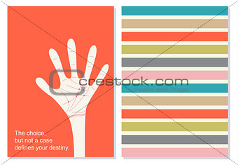 Vector creative card with motivation quote. Fate.
