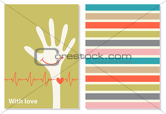 Funny vector creative card, with love.