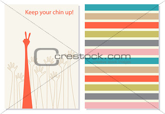 Funny and positive vector creative greeting card.