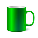 Green ceramic mug for printing corporate logo