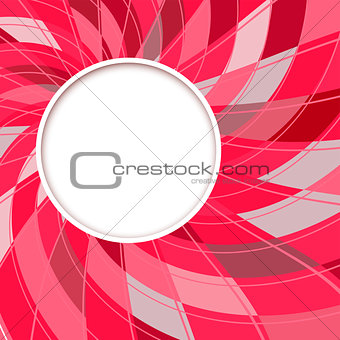 Abstract white round shape, digital red background