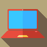 Modern flat design concept icon  computer and laptop. Vector ill