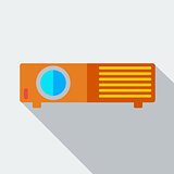 Modern flat design concept icon projector. Vector illustration.