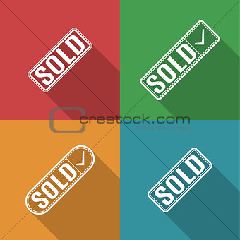Icons sold, vector illustration.