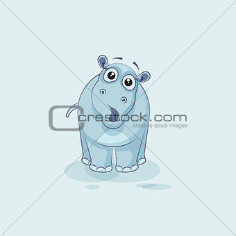 Emoji character cartoon Hippopotamus surprised