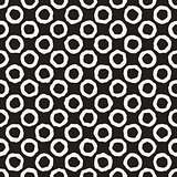 Vector Seamless Black And White Jumble Circles Pattern