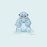 Emoji character cartoon Hippopotamus embarrassed