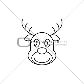 Reindeer Christmas thin line icon