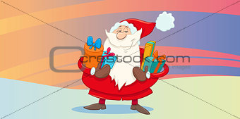 greeting card with santa claus