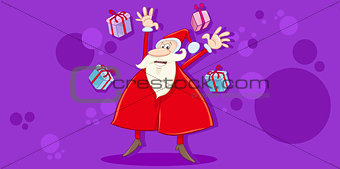 xmas card with happy santa