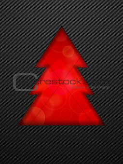 Creative Christmas tree cut in black background.