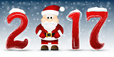 Happy New Year background with Santa Claus.
