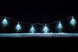 Christmas decoration lights with copy space