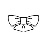 Ribbon bow thin line icon
