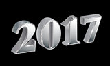 Luxury Happy New Year 2017 on black background