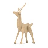 Wooden reindeer figurine. 3D