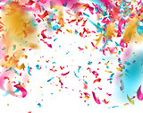 Colorful confetti on white background. EPS 10