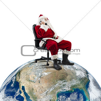 Santa Claus receives requests via telephone