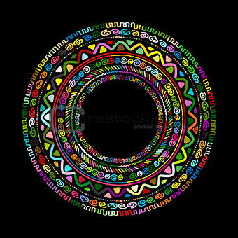 Round ornament design, ethnic mandala