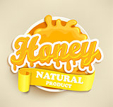 Honey natural label splash.