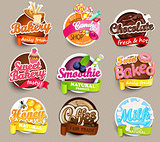 Set stickers of food.