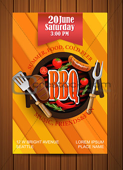 BBQ Grill flyer with elements.