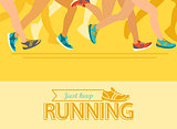 Summer running marathon concept.