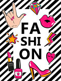 Template for fashion with stylish patch badges.