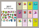 Owls calendar 2017 design