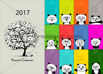 Panda calendar 2017 design