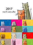 Funny cats. Design calendar 2017