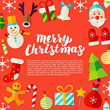 Merry Christmas Lettering Postcard