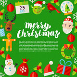 Merry Christmas Lettering Poster