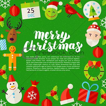 Merry Christmas Lettering Poster