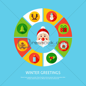 Winter Greetings Infographic Concept