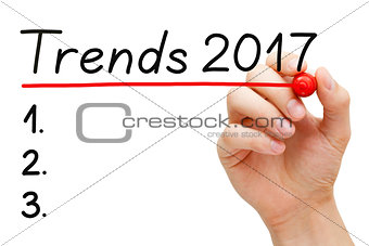 Trends Year 2017 List Concept