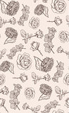 Flower vintage styled sketch background.