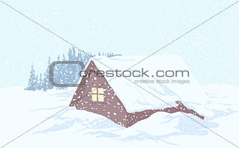 Snowy Christmas house