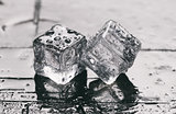 close up of ice cubes