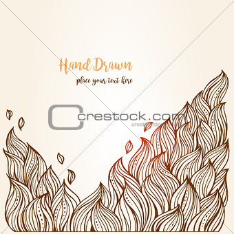 Hand-drawn Abstract with ethnic ornaments doodle pattern.